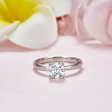 1.00ct Moissanite Diamond Engagement Ring, 925 Sterling Silver Ring