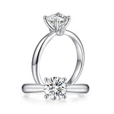 1.00ct Moissanite Diamond Engagement Ring, 925 Sterling Silver Ring