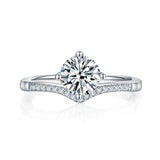 1.00ct Moissanite Diamond Ring Engagement Ring, 925 Sterling Silver
