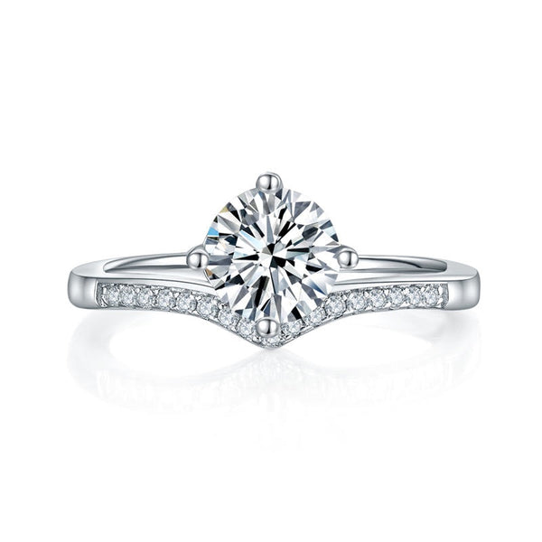 1.00ct Moissanite Diamond Ring Engagement Ring, 925 Sterling Silver