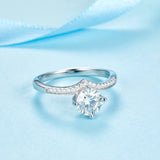 1.00ct Moissanite Diamond Ring Engagement Ring, 925 Sterling Silver