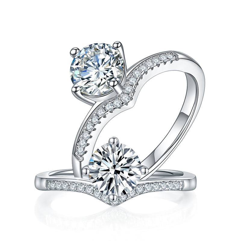 1.00ct Moissanite Diamond Ring Engagement Ring, 925 Sterling Silver