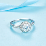 1.00ct Moissanite Diamond Ring Engagement Ring, 925 Sterling Silver