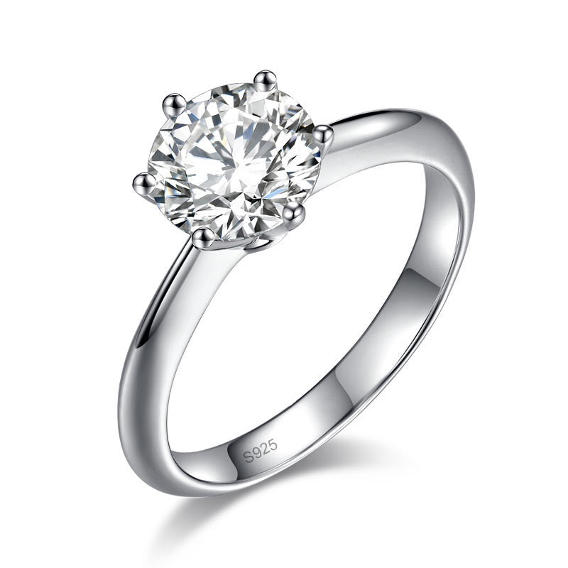 1.50ct Moissanite Diamond Solitaire Engagement Ring, 925 Sterling Silver
