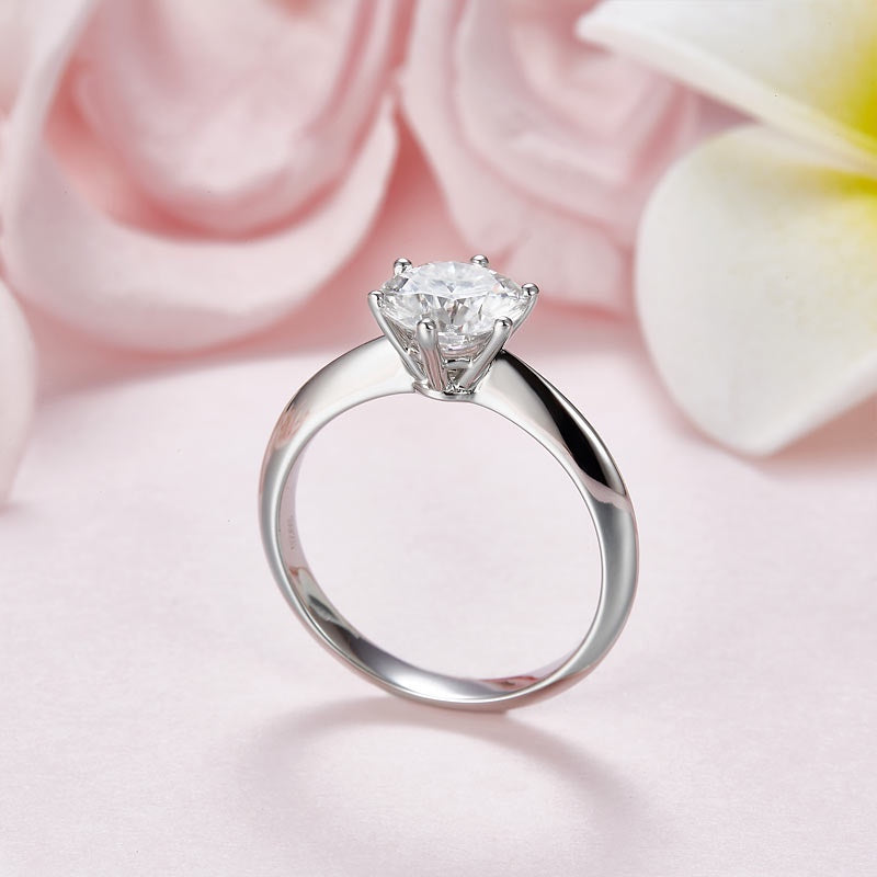 1.50ct Moissanite Diamond Solitaire Engagement Ring, 925 Sterling Silver