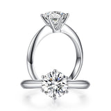 1.50ct Moissanite Diamond Solitaire Engagement Ring, 925 Sterling Silver