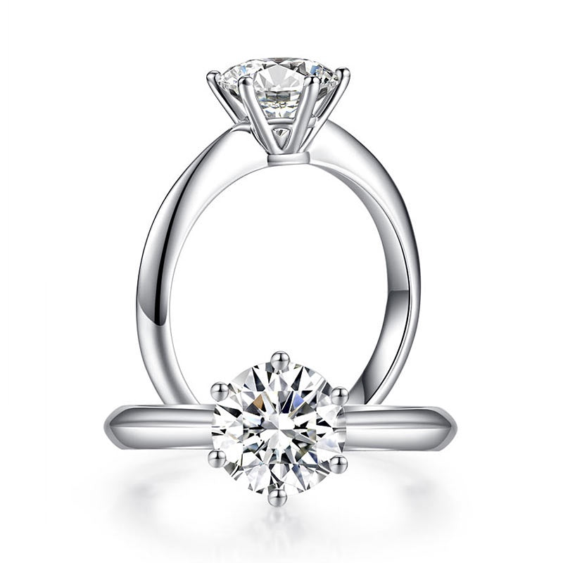 1.50ct Moissanite Diamond Solitaire Engagement Ring, 925 Sterling Silver