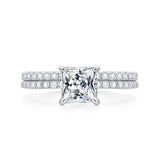 1.00ct Princess Cut Moissanite Diamond Ring Set, 925 Sterling Silver