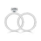 1.00ct Princess Cut Moissanite Diamond Ring Set, 925 Sterling Silver