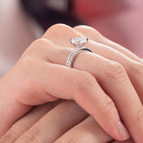 1.00ct Princess Cut Moissanite Diamond Ring Set, 925 Sterling Silver