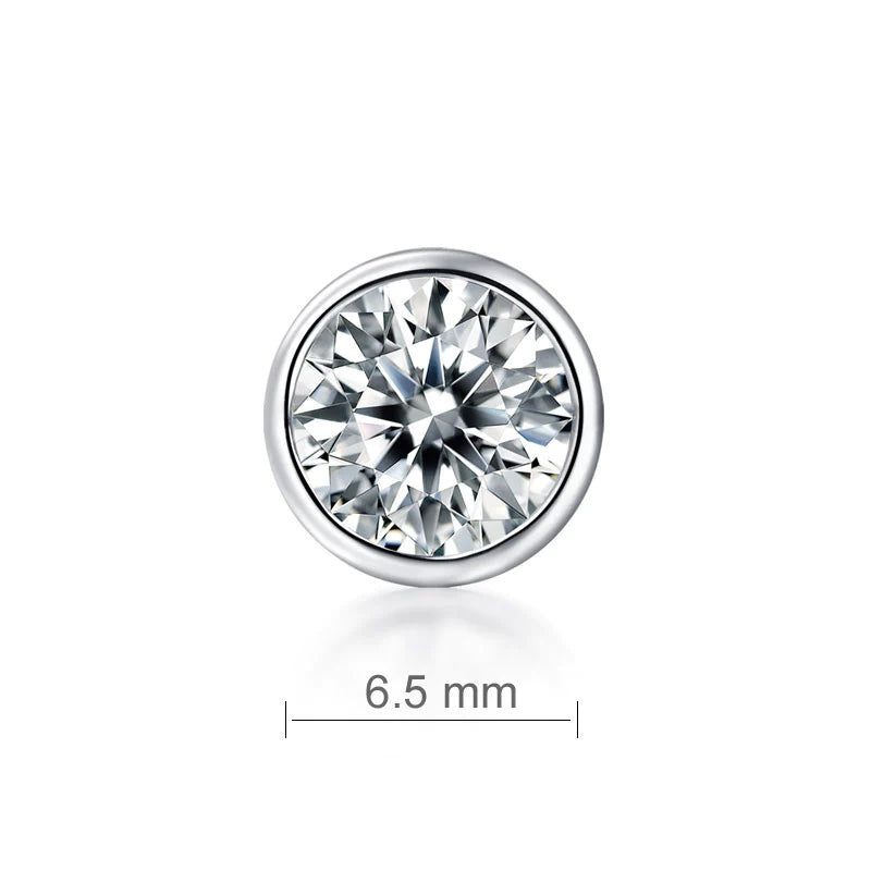 1.00ct (1 piece), Round Cut Moissanite Stud Earring, 925 Silver