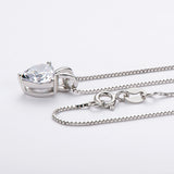 1.25ct Heart Cut Classic Diamond Pendant, 925 Silver, Choose Your Metal Colour