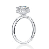 1.50ct Round Cut Moissanite Diamond Ring Halo, 925 Sterling Silver