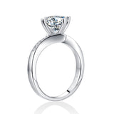 1.50ct Moissanite Diamond Ring Heart Shape Prong, 925 Sterling Silver