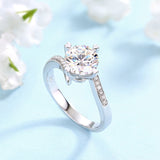 1.50ct Moissanite Diamond Ring Heart Shape Prong, 925 Sterling Silver