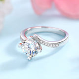 1.50ct Moissanite Diamond Ring Heart Shape Prong, 925 Sterling Silver