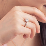 1.50ct Moissanite Diamond Ring Heart Shape Prong, 925 Sterling Silver