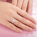 1.50ct Moissanite Diamond Ring Heart Shape Prong, 925 Sterling Silver
