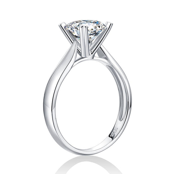 1.50ct Moissanite Diamond Ring Heart Shape Prongs, 925 Sterling Silver