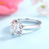 1.50ct Moissanite Diamond Ring Heart Shape Prongs, 925 Sterling Silver