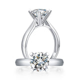 1.50ct Moissanite Diamond Ring Heart Shape Prongs, 925 Sterling Silver