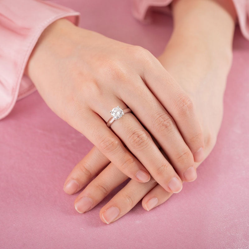 1.50ct Moissanite Diamond Ring Heart Shape Prongs, 925 Sterling Silver