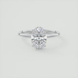 Oval Cut Diamond Hidden Halo Ring