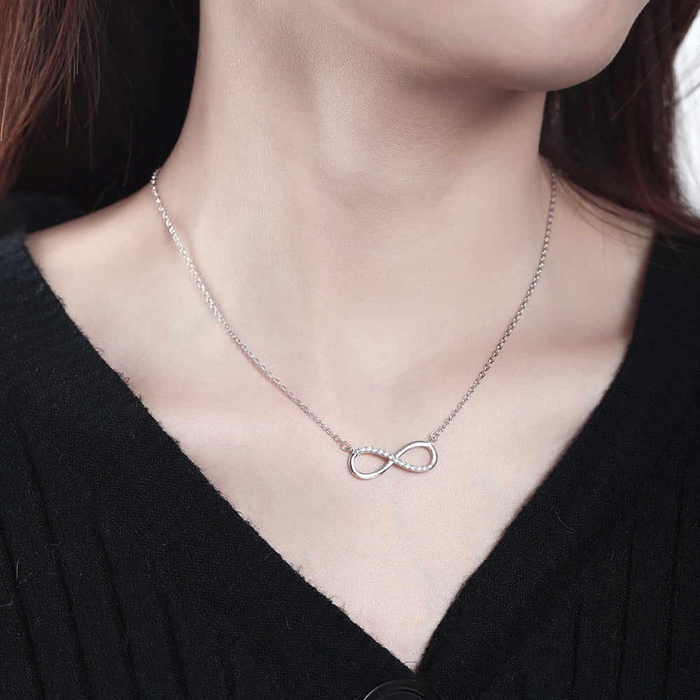 Infinity Diamond Necklace 925 Silver Infinity Diamond Jewellery