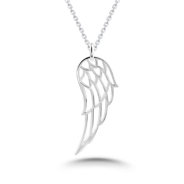 Angel Wing Pendant, Solid Silver 925