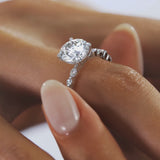 Round Cut Vintage Style Moissanite Engagement Ring