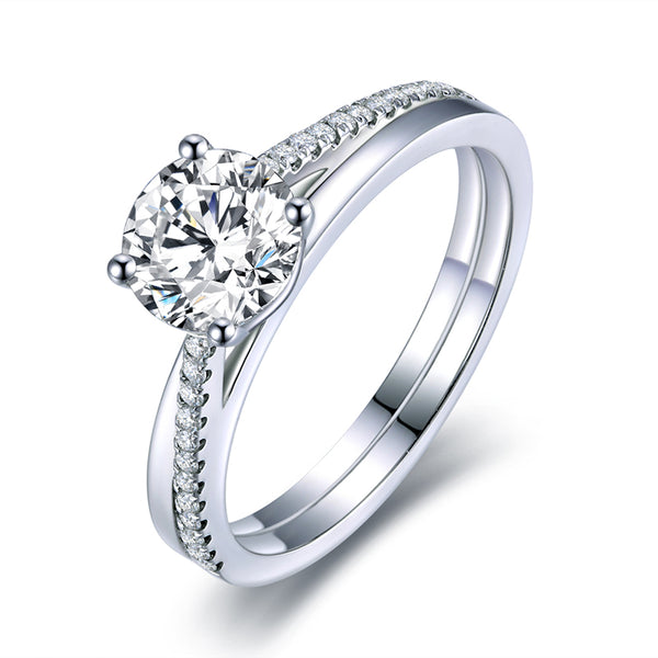 Classic Round Cut Moissanite Engagement Ring, Choose Your Stone Size and Metal