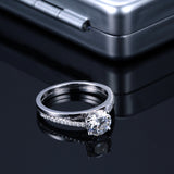 1.00ct Classic Round Cut Moissanite Engagement Ring, Available in White Gold or Platinum