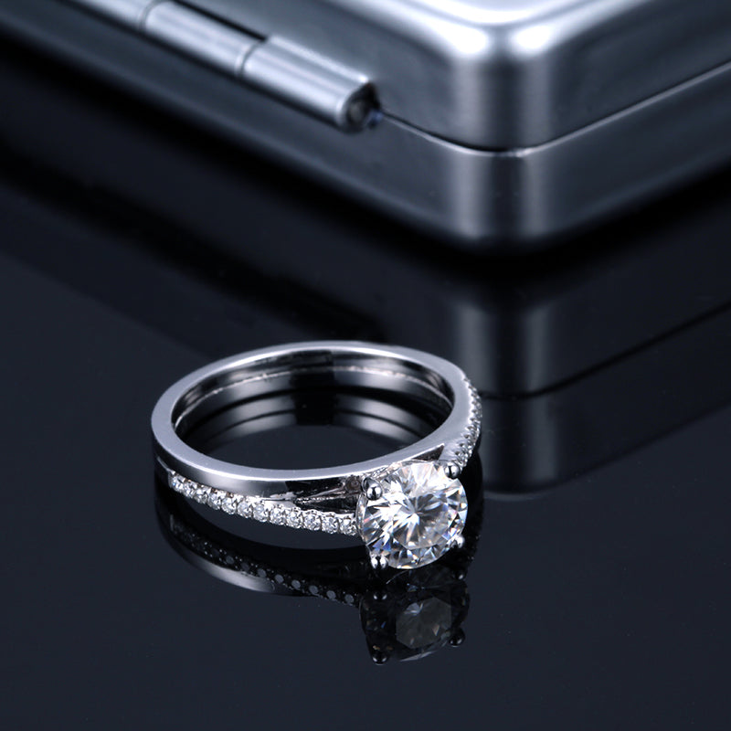 Classic Round Cut Moissanite Engagement Ring, Choose Your Stone Size and Metal
