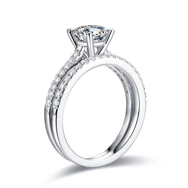 1 Carat Moissanite Diamond Ring Set