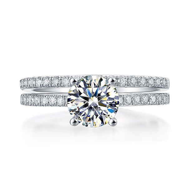 1 Carat Moissanite Diamond Ring Set