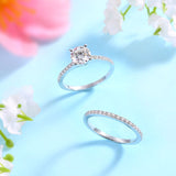 1 Carat Moissanite Diamond Ring Set