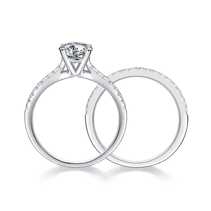 1 Carat Moissanite Diamond Ring Set