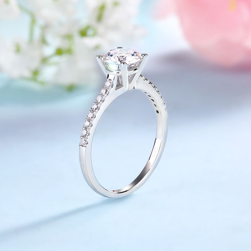 1 Carat Moissanite Diamond Ring Set