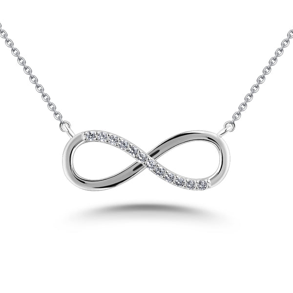 Infinity Diamond Necklace, 925 Silver