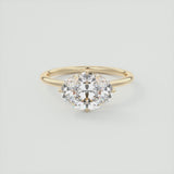 Oval Cut Hidden Halo Moissanite Engagement Ring