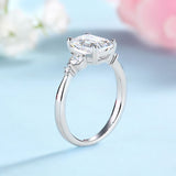 2.00ct Emerald Cut Moissanite Diamond Ring Set, 925 Sterling Silver