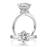 2.00ct Moissanite Diamond 6 Claws Engagement Ring, 925 Sterling Silver