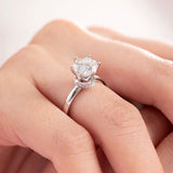 2.00ct Moissanite Diamond 6 Claws Engagement Ring, 925 Sterling Silver