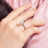 2.00ct Moissanite Diamond 6 Claws Engagement Ring, 925 Sterling Silver