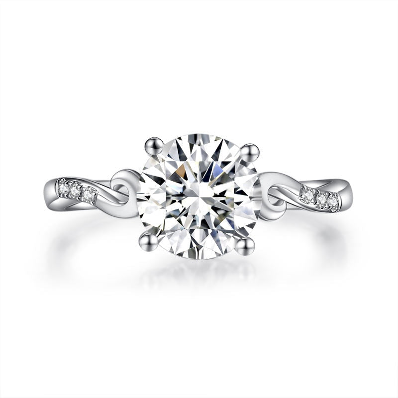 2.00ct Moissanite Diamond Engagement Ring, 925 Sterling Silver