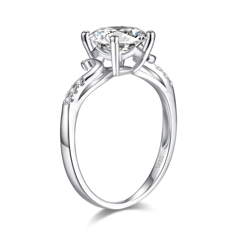 2.00ct Moissanite Diamond Engagement Ring, 925 Sterling Silver
