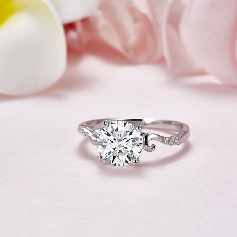 2.00ct Moissanite Diamond Engagement Ring, 925 Sterling Silver