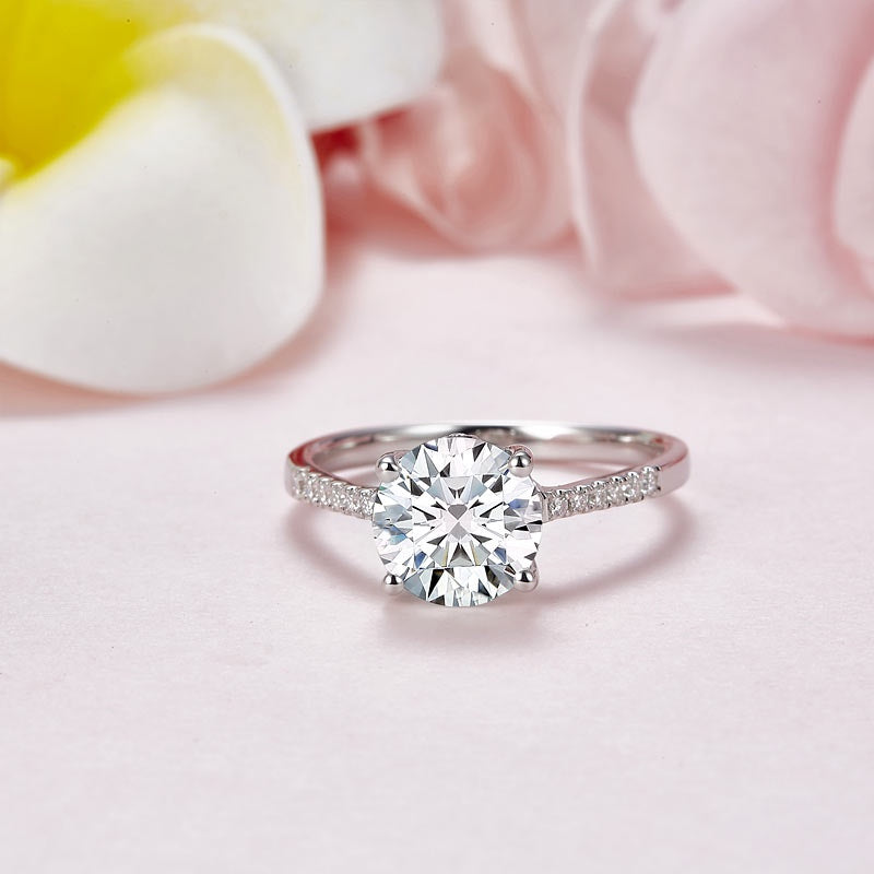 2.00ct Moissanite Diamond Engagement Ring, 925 Sterling Silver