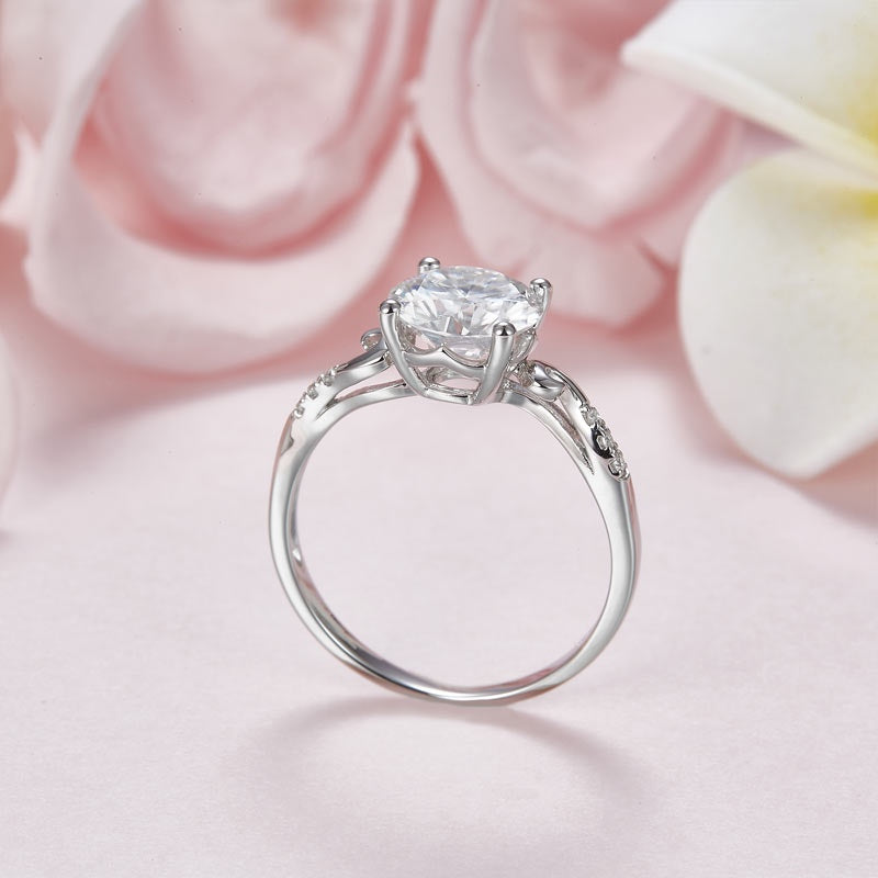 2.00ct Moissanite Diamond Engagement Ring, 925 Sterling Silver