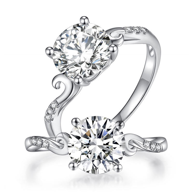 2.00ct Moissanite Diamond Engagement Ring, 925 Sterling Silver